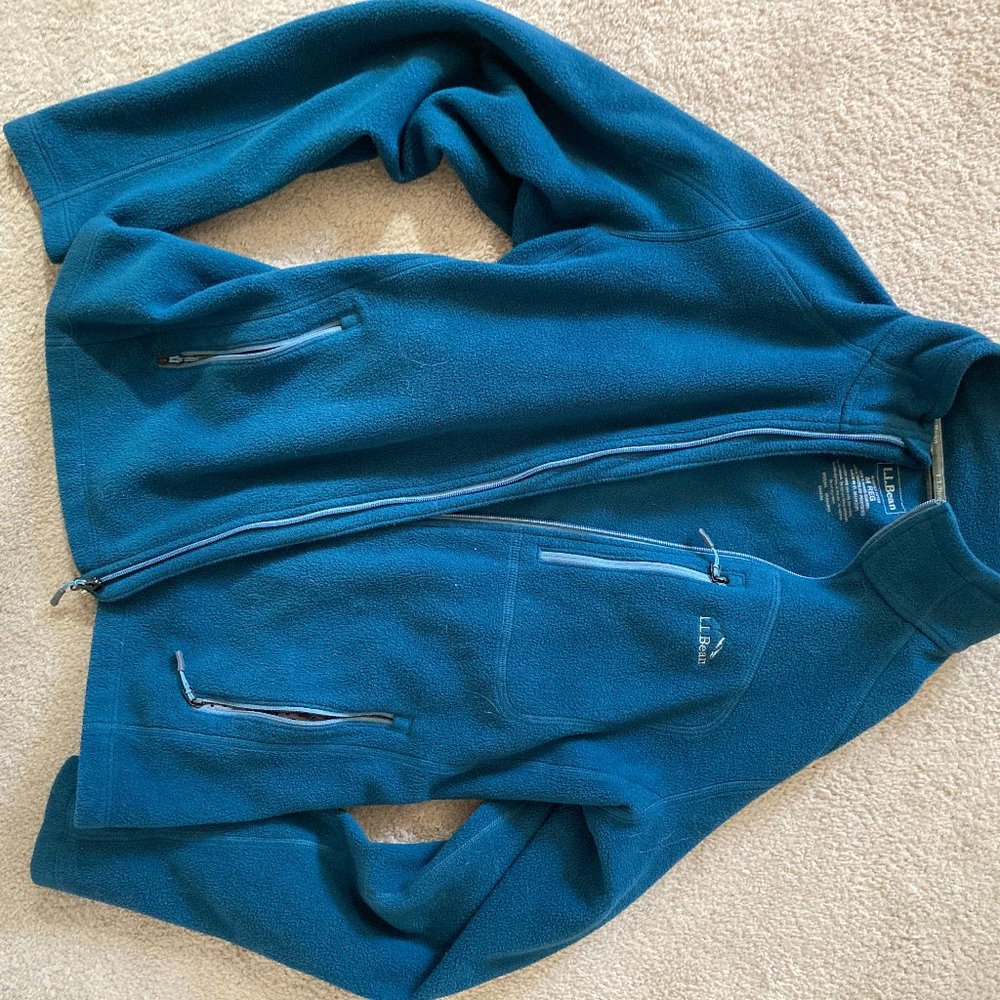Navy L.L. Bean Medium Slightly Fitted Full Zip jacket